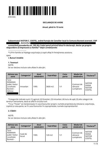NISTOR COSTEL   Declaratie de avere