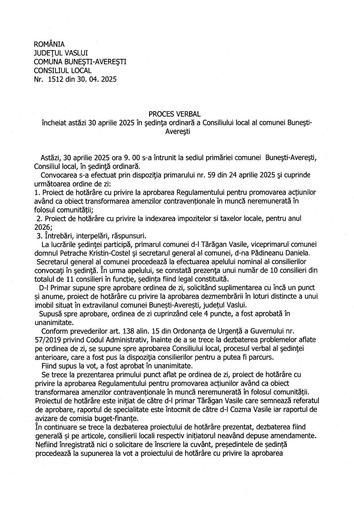 PROCES VERBAL SEDINTA