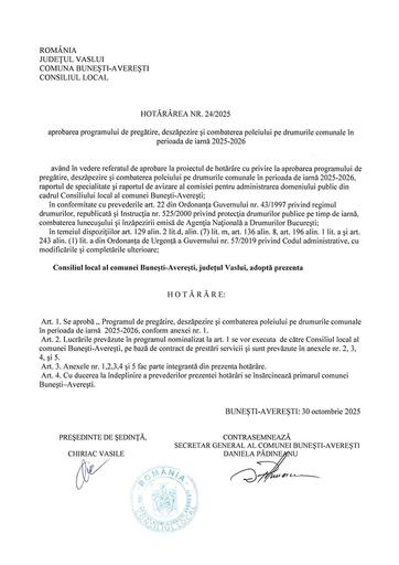 Hotararea nr 24 2025