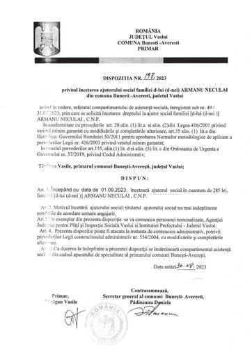 Dispozitia nr 198 2023