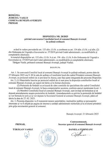 Dispozitia nr 28 2025